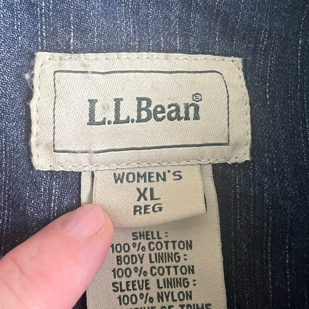 L.L. Bean Blue Jean Jacket with Pink Accents - Picture 11 of 11